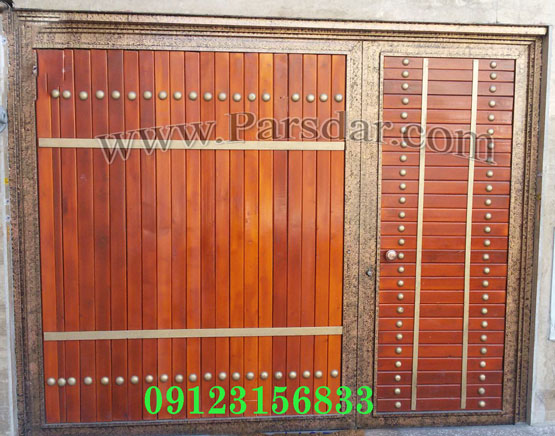 درب پارکینگ طرح چوب